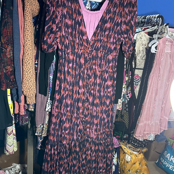 Anthropologie Long Sleeve Dress in Purple and Pink - Picture 1 of 10